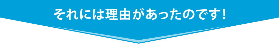 それには理由があったのです!