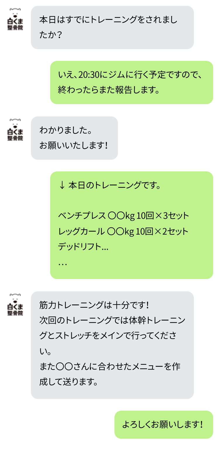 メッセージのやり取りイメージ その2